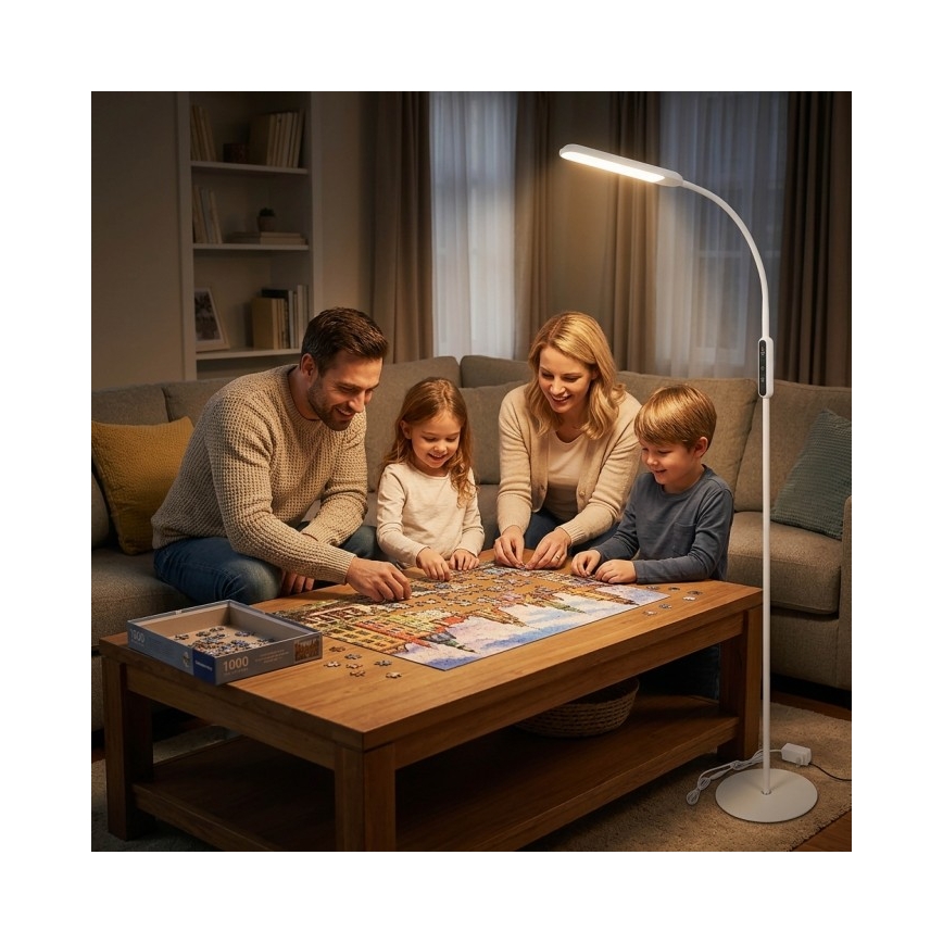 Lampă de podea LED reglabilă TEILO LED/10W/230V 3000/4000/6500K albă + telecomandă