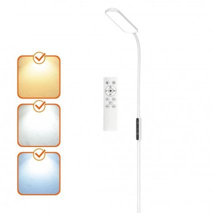 Lampă de podea LED reglabilă TEILO LED/10W/230V 3000/4000/6500K albă + telecomandă