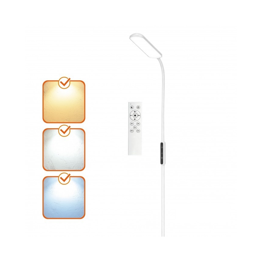 Lampă de podea LED reglabilă TEILO LED/10W/230V 3000/4000/6500K albă + telecomandă