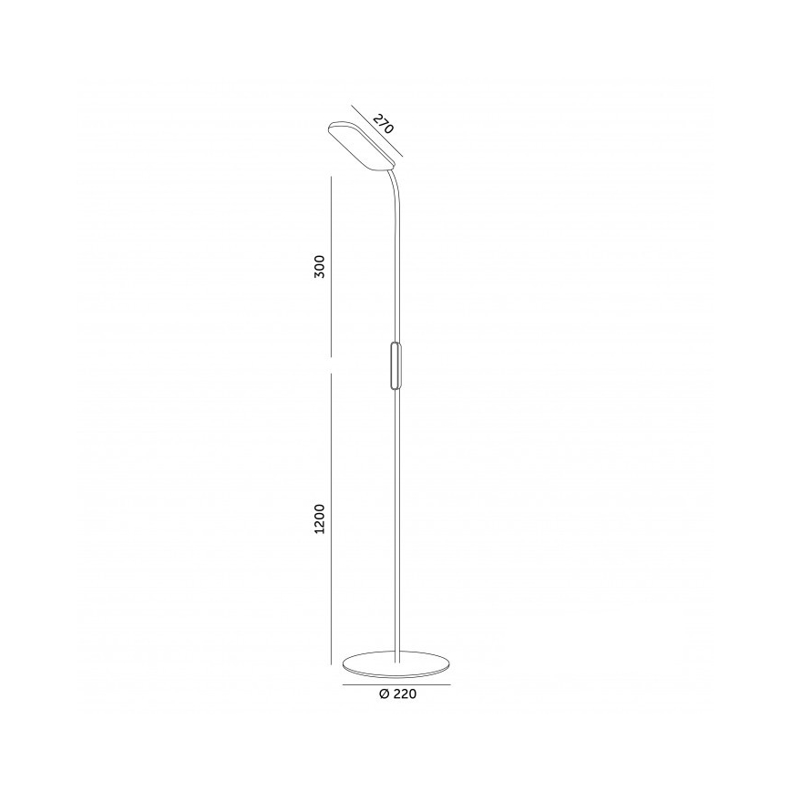 Lampă de podea LED reglabilă TEILO LED/10W/230V 3000/4000/6500K albă + telecomandă