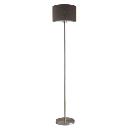 Lampă de podea LED TUNJA 1xE27/20W/230V Ø 30 cm crom mat/maro