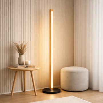 Lampă de podea LED VERDE LED/18W/230V 3000K stejar/negru