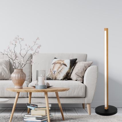 Lampă de podea LED VERDE LED/18W/230V 3000K stejar/negru