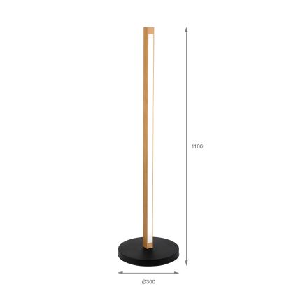 Lampă de podea LED VERDE LED/18W/230V 3000K stejar/negru