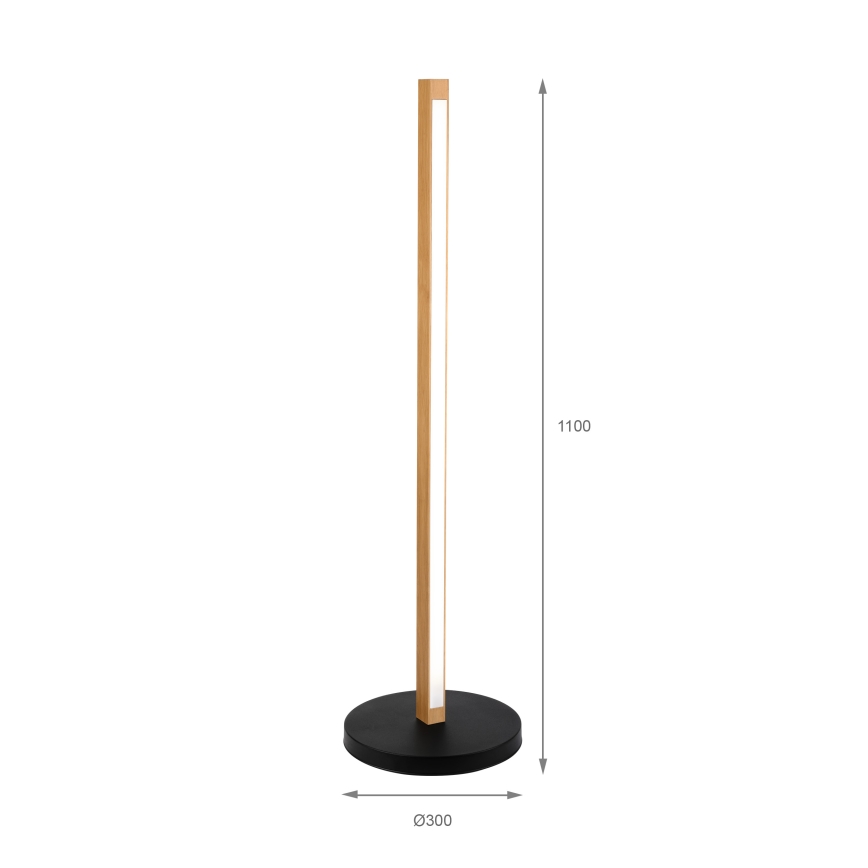 Lampă de podea LED VERDE LED/18W/230V 3000K stejar/negru