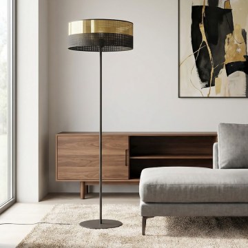 Lampă de podea LUX 1xE27/15W/230V neagră/aurie
