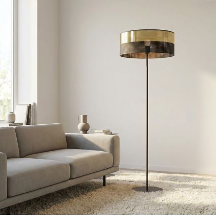 Lampă de podea LUX 1xE27/15W/230V neagră/aurie