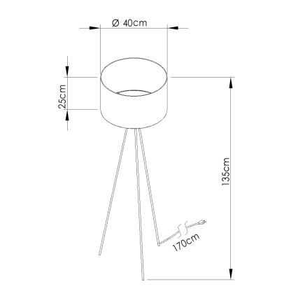 Lampadar NEVIA 1xE27/15W/230V taupe