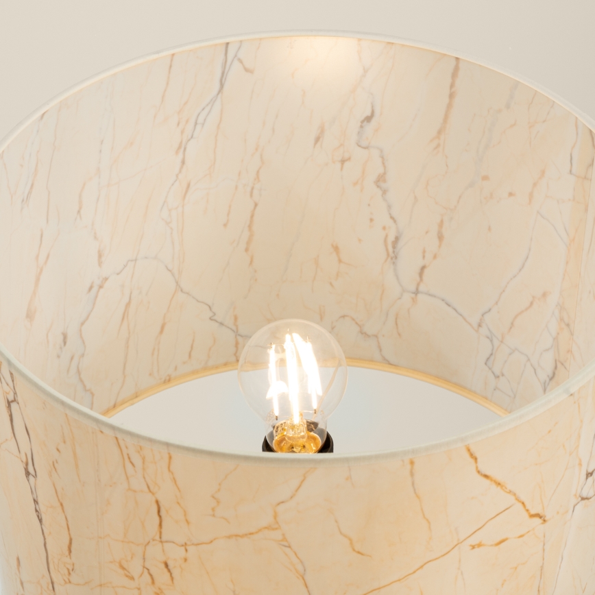 Lampă de podea NEVIA 1xE27/15W/230V bej/decor marmură
