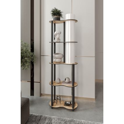 Lampă de podea NOTO cu polițe, 1xE27/40W/230V, bej/negru