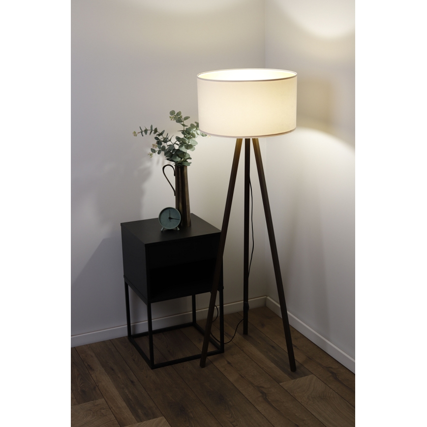 Lampă de podea STANDART 1xE27/60W/230V crem/wenge