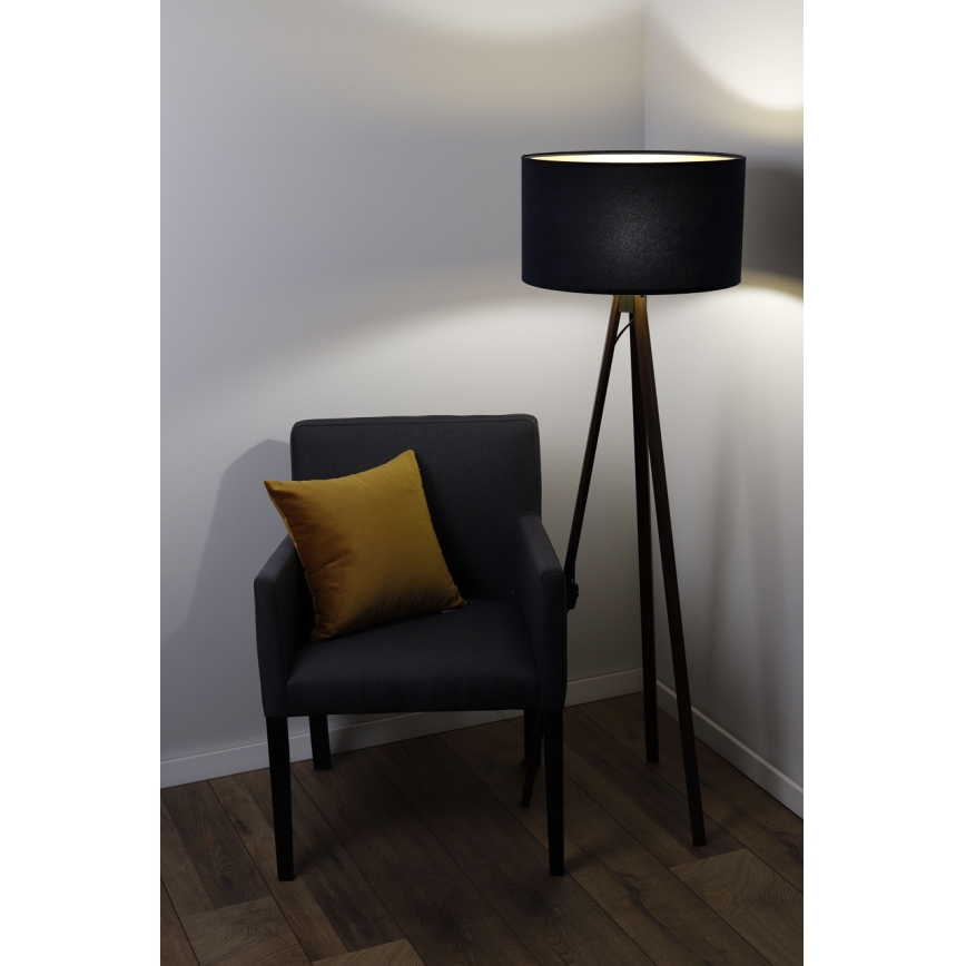 Lampă de podea STANDART 1xE27/60W/230V negru/wenge