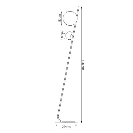 Lampă de podea TATU, 2 x soclu G9, 8 W, 230 V, portocalie