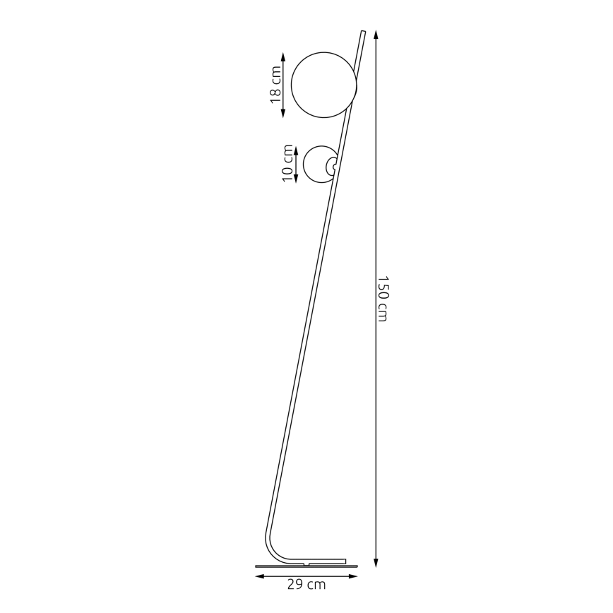 Lampă de podea TATU 2xG9/8W/230V neagră