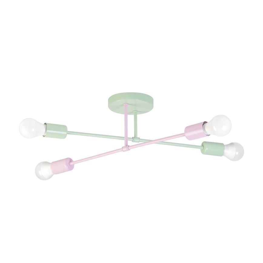 Lampă de tavan aplicată CAMBRIDGE, 4 x E27, 15 W, 230 V, verde/roz