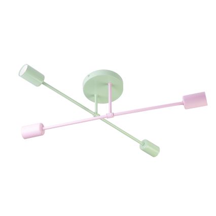 Lampă de tavan aplicată CAMBRIDGE, 4 x E27, 15 W, 230 V, verde/roz