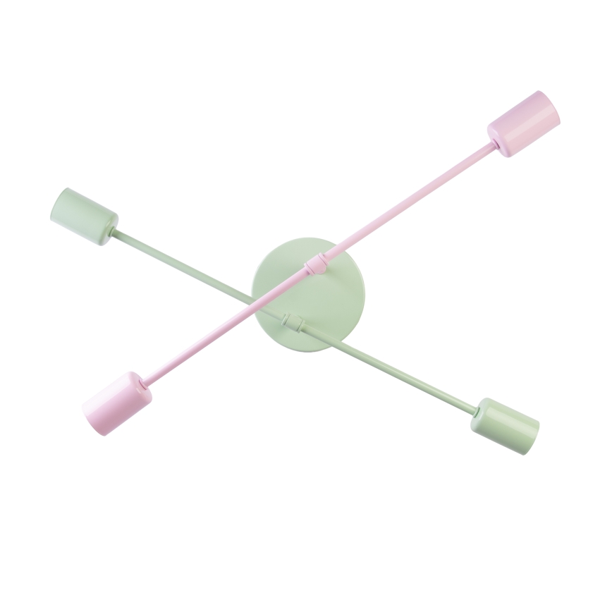 Lampă de tavan aplicată CAMBRIDGE, 4 x E27, 15 W, 230 V, verde/roz
