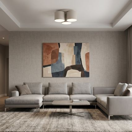 Lampă de tavan ARDEN 3xE27/15W/230V Ø 30 cm bej