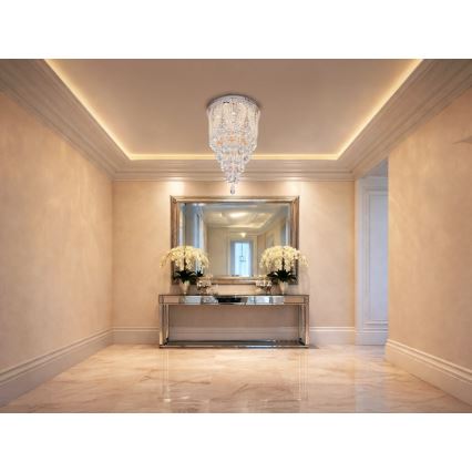 Plafonieră LED cu cristale MAJURO LED/30W/230V Ø 40 cm crom lucios + telecomandă