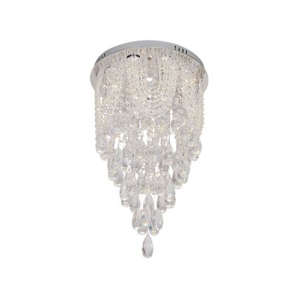 Plafonieră LED cu cristale MAJURO LED/30W/230V Ø 40 cm crom lucios + telecomandă