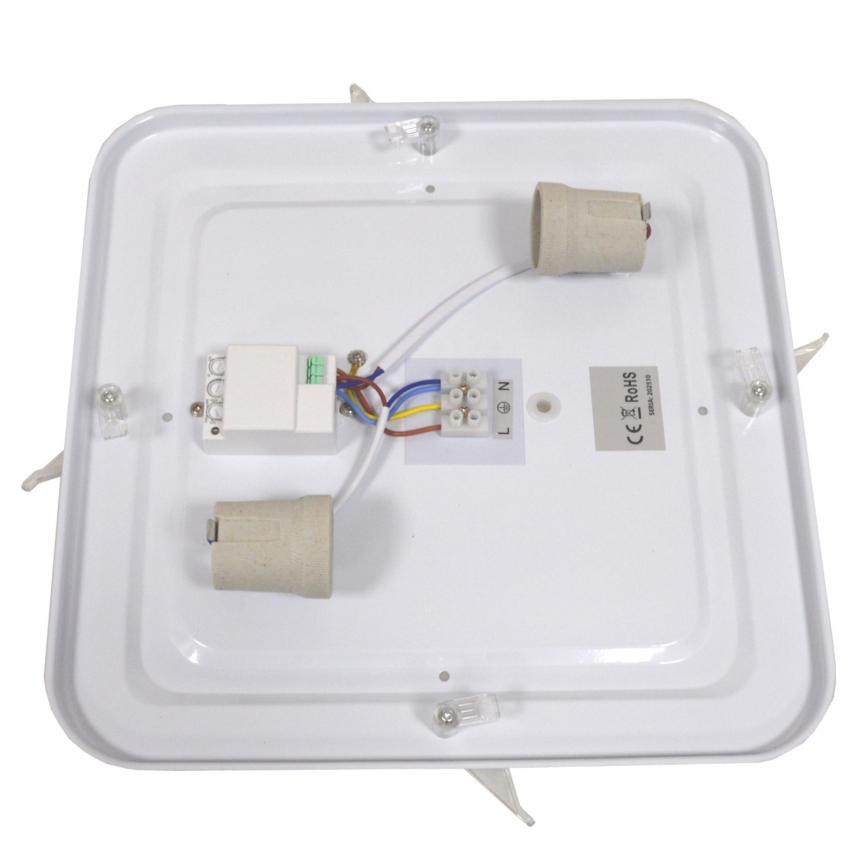 Lampă de tavan cu senzor WILTON 2xE27/60W/230V 33x33 cm neagră