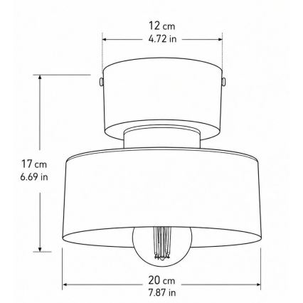 Lampă de tavan IGNIA 1xE27/60W/230V maro/auriu