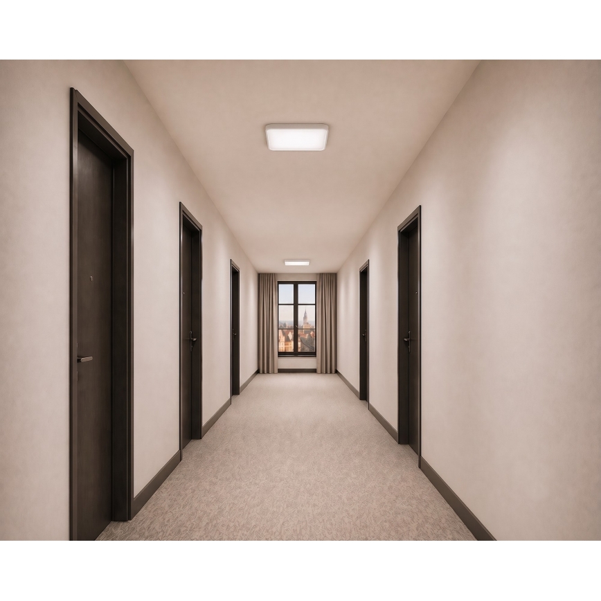 Plafonieră LED cu senzor de mișcare și de amurg WILTON LED/24W/230V 4000K 33x33 cm albă