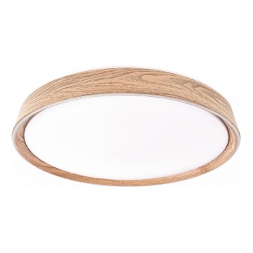 Lampă de tavan LED dimabilă ILVI LED/45W/230V 2700-6500K diam. 50 cm decor lemn + telecomandă