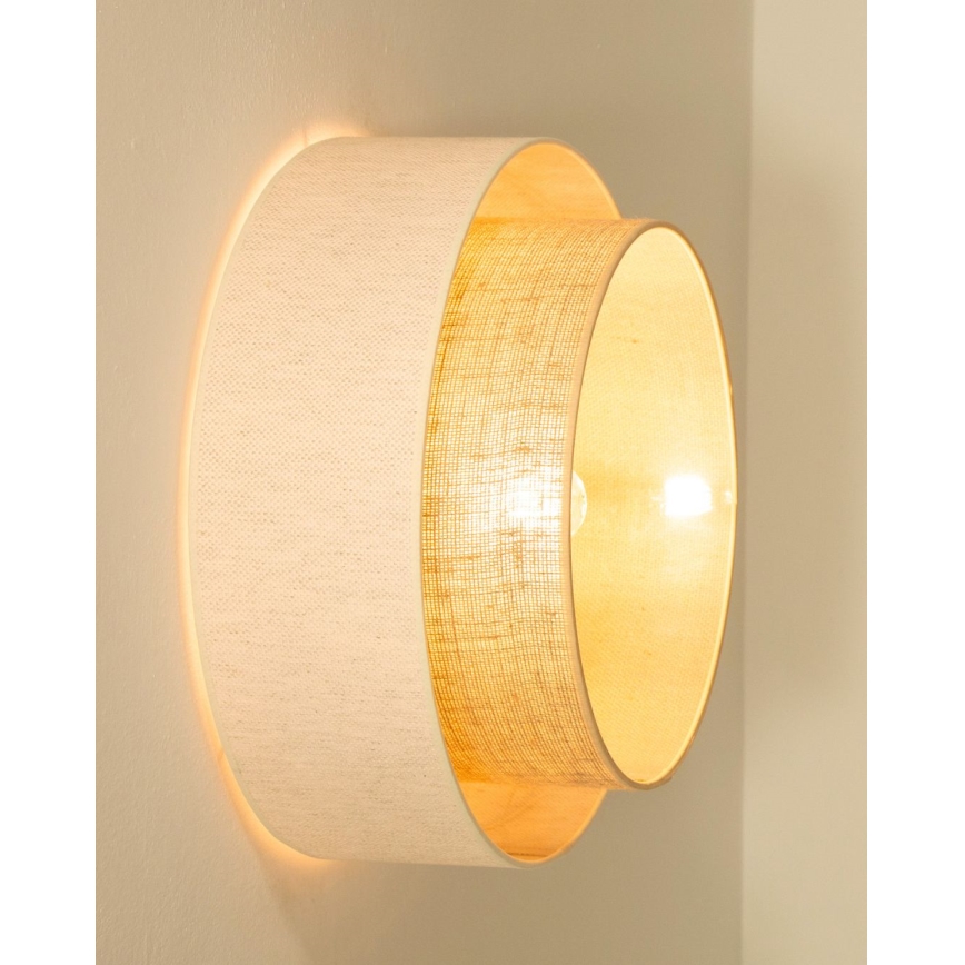 Lampă de tavan NATIA, 1x E27, 60 W, 230 V, diametru 45 cm, alb/maro