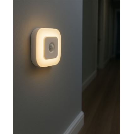 Lampă de veghe LED cu senzor, 0,5W/4,5V, 3xAAA, alb