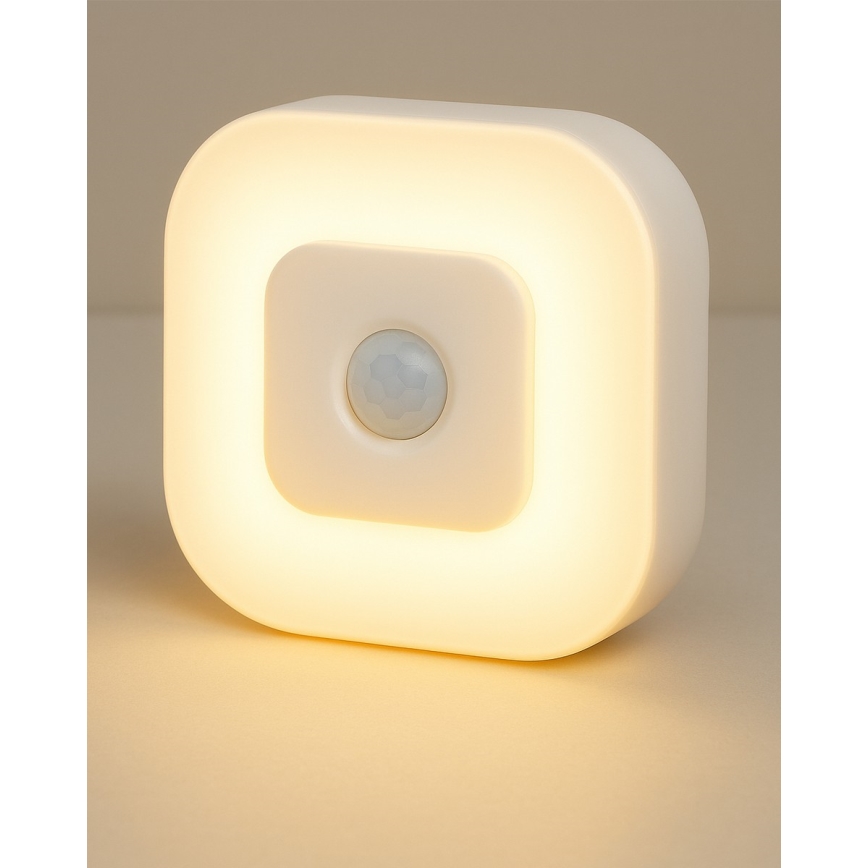 Lampă de veghe LED cu senzor, 0,5W/4,5V, 3xAAA, alb