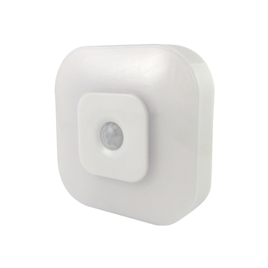 Lampă de veghe LED cu senzor, 0,5W/4,5V, 3xAAA, alb
