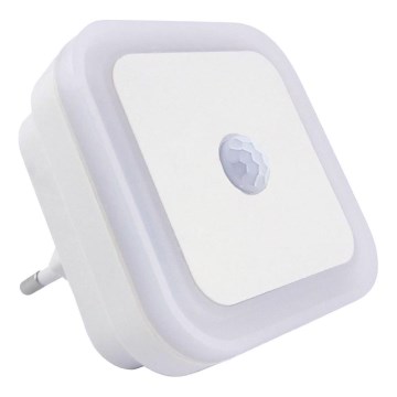 Lampă de veghe LED cu senzor combinat de mișcare și de amurg LED/0,5W/230V albă