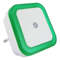 Lampă de veghe LED cu senzor de amurg, 0,5 W, 230 V, verde