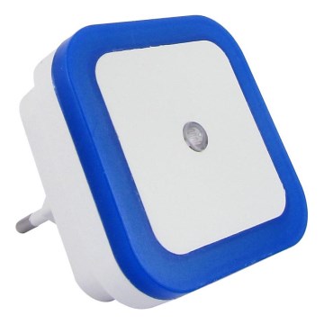 Lampă de veghe LED cu senzor de amurg LED/0,5W/230V albastră