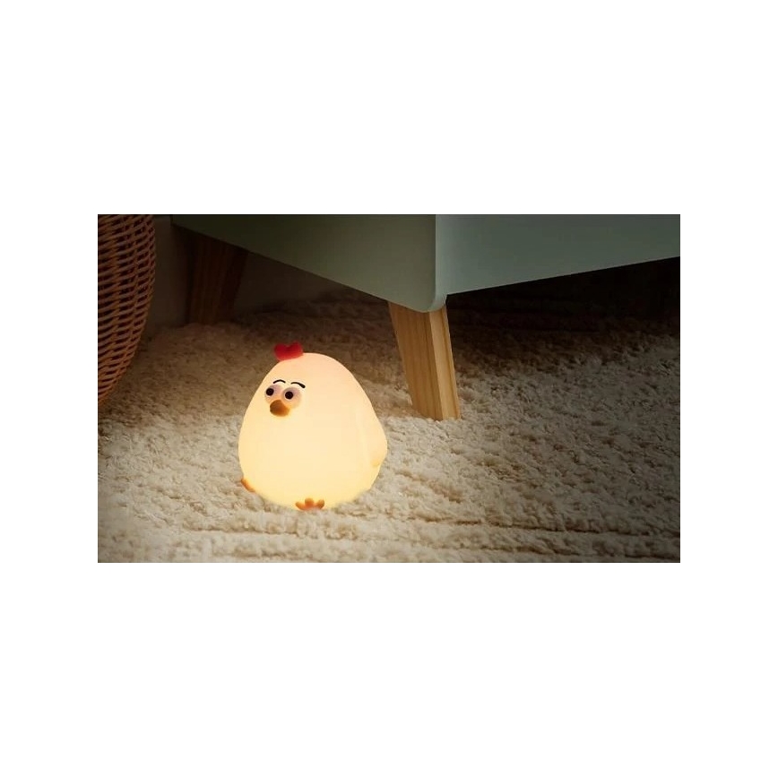 Lumină de veghe LED reîncărcabilă și dimabilă pentru copii, LED/1W/5V 3000K 800 mAh — model pui