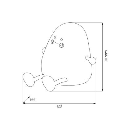 Lampă de veghe LED tactilă, reglabilă și reîncărcabilă pentru copii MANGO LED/2,5W/5V 800 mAh