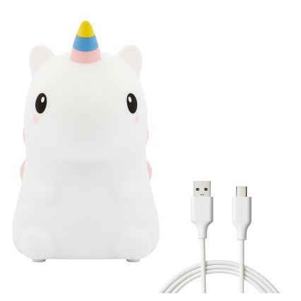 Lampă de veghe pentru copii UNICORN LED RGBW, cu intensitate reglabilă, reîncărcabilă, tactilă, LED/1W/5V 1200 mAh