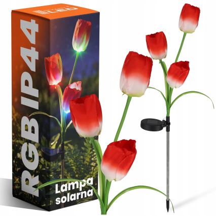 Lampă decorativă solară LED RGB 3xLED/3,7V 200 mAh IP44 tulipán