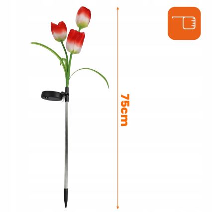 Lampă decorativă solară LED RGB 3xLED/3,7V 200 mAh IP44 tulipán