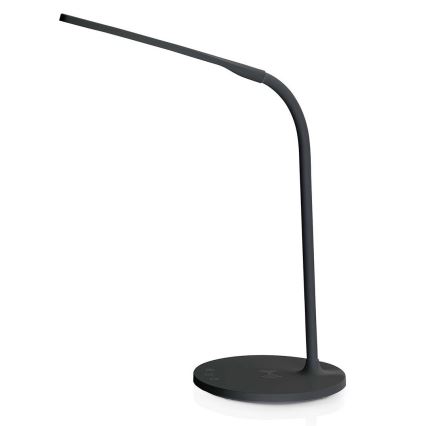 Lampă tactilă flexibilă dimabilă de masă cu funcție de încărcare fără fir de 15W Qi LED/5,5W/230V 2700-6500K negru