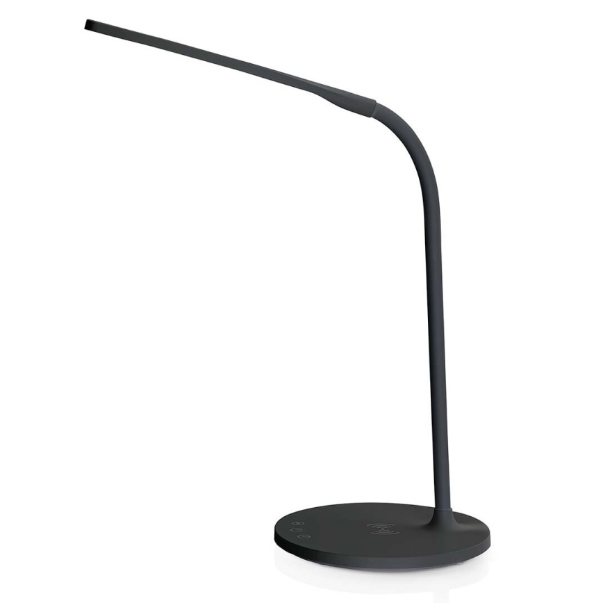 Lampă tactilă flexibilă dimabilă de masă cu funcție de încărcare fără fir de 15W Qi LED/5,5W/230V 2700-6500K negru