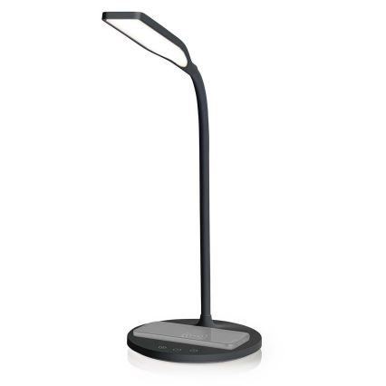 Lampă tactilă flexibilă dimabilă de masă cu funcție de încărcare fără fir de 15W Qi LED/5,5W/230V 2700-6500K negru