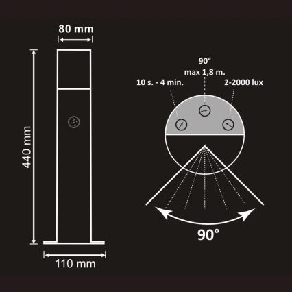 Lampă de exterior cu senzor DALLAS 1xE27/12W/230V IP44 antracit