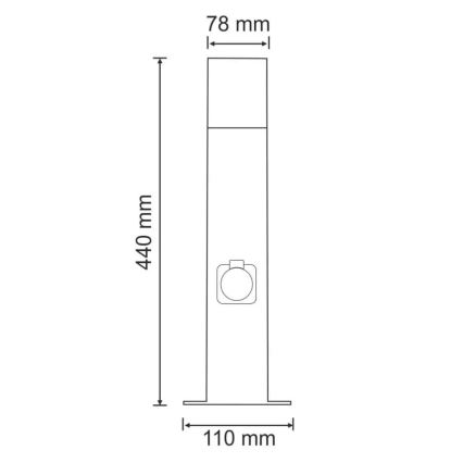 Lampă de exterior cu priză NEW YORK 1xE27/12W/230V IP44, 44 cm, antracit