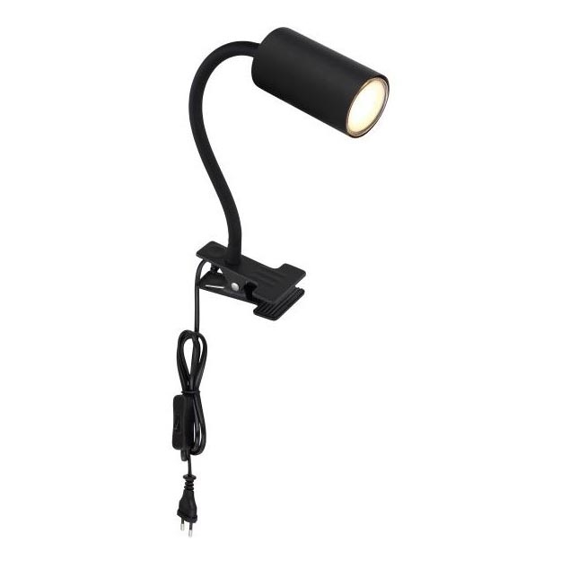 Lampă flexibilă cu clemă 1xGU10/25W/230V neagră Globo