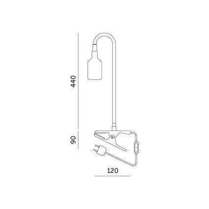 Lampă flexibilă de masă cu clemă pentru creșterea plantelor PLANTY 1xE27/30W/230V alb