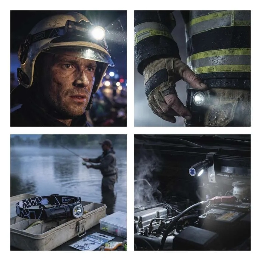 Lampă frontală LED reîncărcabilă, cu intensitate reglabilă — 800 mAh, 3,7 V
