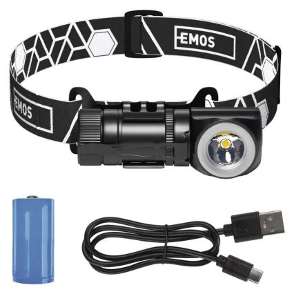 Lampă frontală LED reîncărcabilă, cu intensitate reglabilă — 800 mAh, 3,7 V