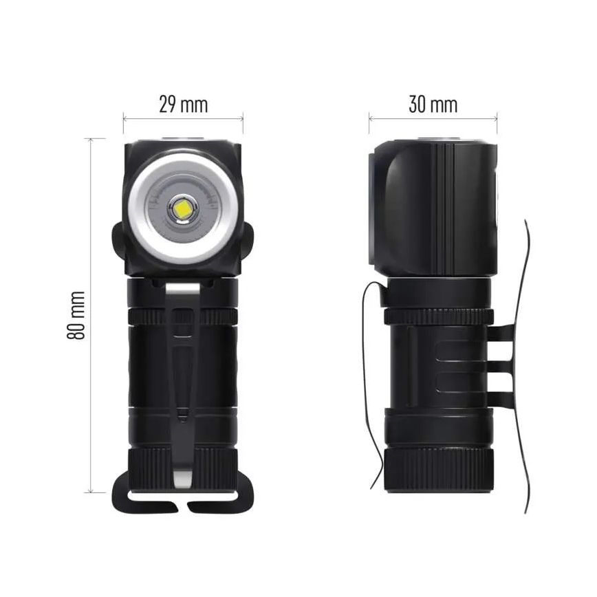 Lampă frontală LED reîncărcabilă, cu intensitate reglabilă — 800 mAh, 3,7 V